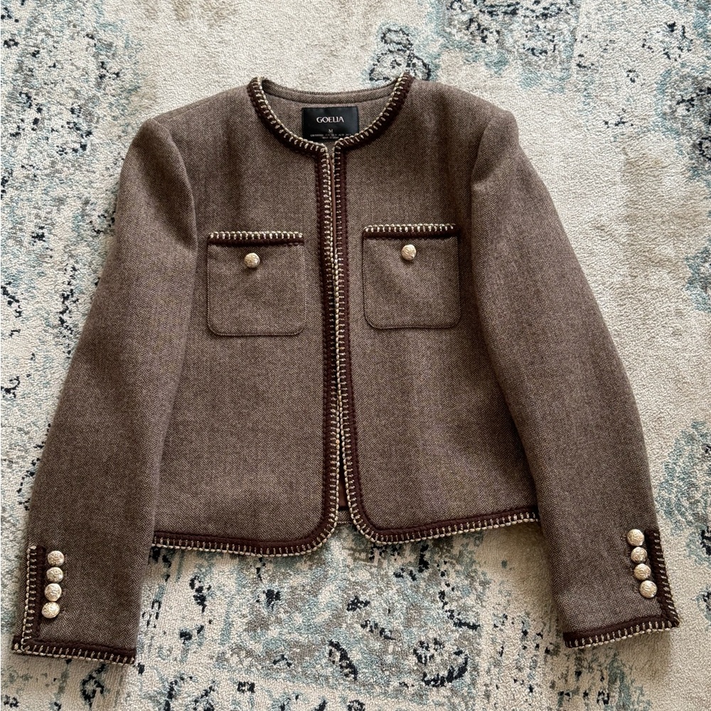 Goelia Retro Brown Washable Woolen Jacket